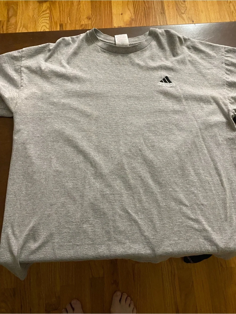 adidas Gray Short-Sleeve Crew Logo Tee